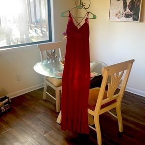 Red Maxi dress, worn one time to a wedding!
